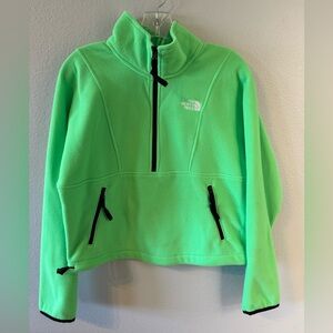 The North Face Highlighter Green Zip Pullover
